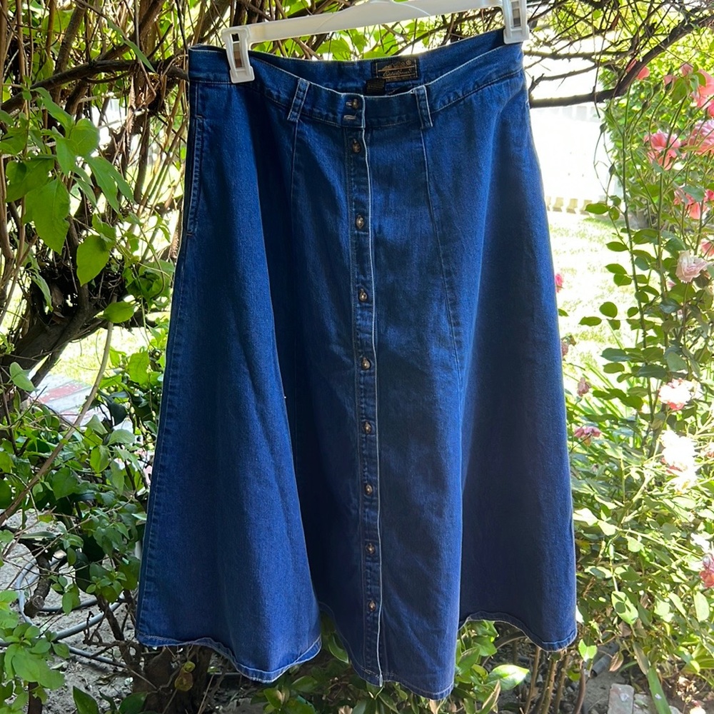 Vintage Eddie Bauer Long Denim Skirt - Size 16